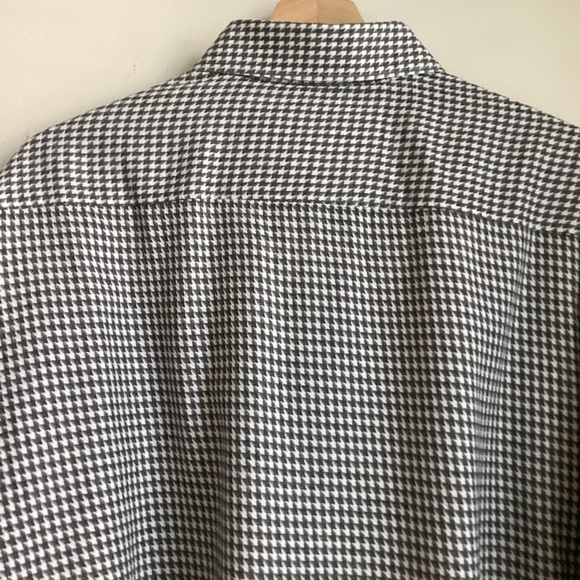 Robert Graham Shirt Mens 2XL Grey White Houndstooth Button Down Flip Cuff Preppy - Picture 6 of 16